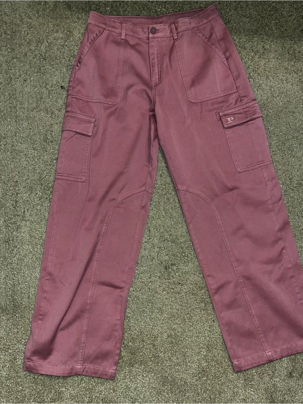 PINK Victoria's Secret Straight Leg Cargo Jeans in Mauve